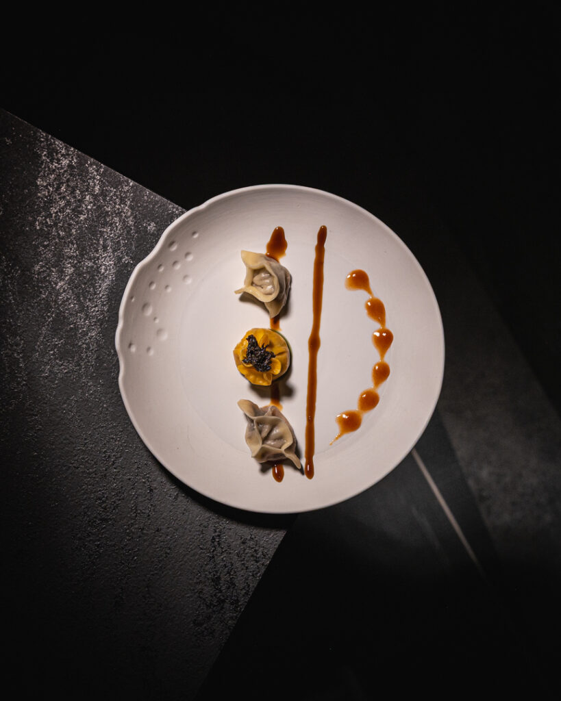 Ravioli al vapore, fotografati dall'alto